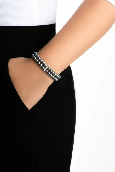 Belinda 18 Ayar Beyaz Altın Kaplama 19 Cm Gümüş İnci Bileklik